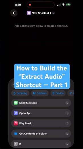 Build Your Own Audio Extractor in iOS Shortcuts — No Coding Required