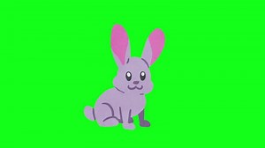 Download Animated Rabbit on green screen background for free