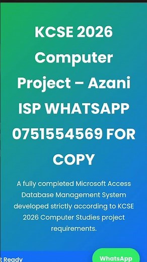 kcse computer project azani isp