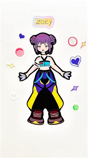 Golden Zoey | KPOP DEMON HUNTERS | PAPER DIY | STICKER BOOK #kpopdemonhunters #zoey #golden