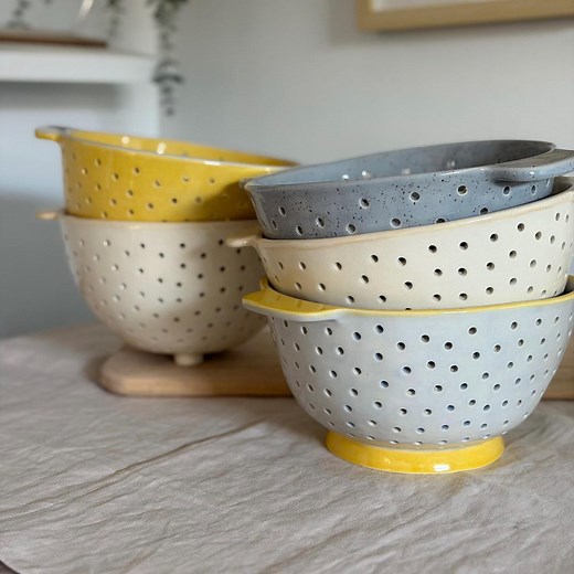 Ceramic Berry Bowl Colander Stoneware Fruit Bowl - Etsy