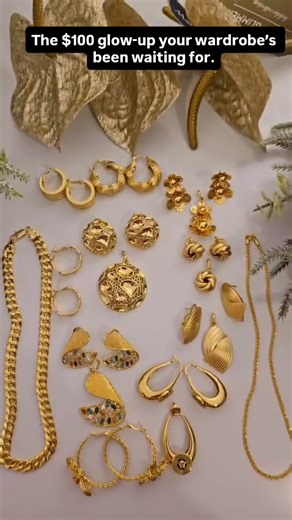 This set is for the woman who wants a Jewelry Wardrobe that works from 9-to-5 and 5-to-9. Professional at work. Classy at dinner. Effortless everywhere. Vacuum-plated, durable, and made to keep up with your busy US schedule……..no fading under pressure❌ You’re not buying one necklace. You’re securing your full daily glow in one box. Inside your box are: • 2 necklaces (1 Cuban 750-imprinted chain 1 750-imprinted non-Cuban chain) • 4 earrings • 6 matching pendants & earrings All for $100. Shipping: