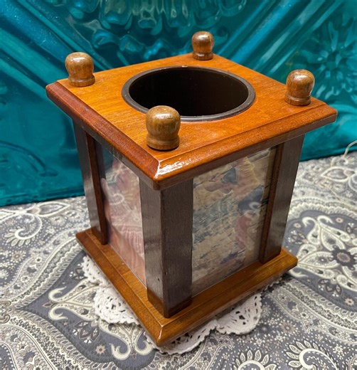 Vintage 1980’s Revolving Musical Wood Picture Frame Box With Flower Planter Insert- Plays a Little Slow - Etsy