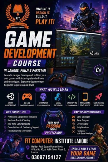 Game Development Course In Lahore Punjab Pakistan