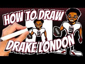 How to Draw Drake London for Kids - Atlanta Falcons NFL Football Player
