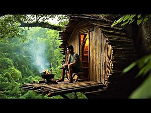 Ultimate Survival: 3 Days Evolution of an Indestructible Treehouse in a Snowstorm