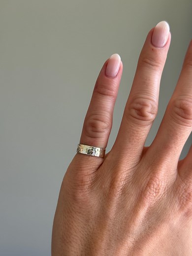 Chunky Pinky Ring 5mm | Solid Silver | Recycled Sterling 925 Silver | Handmade | Small Simple Minimalist Ring | Hammered Silver Pinky Ring - Etsy UK