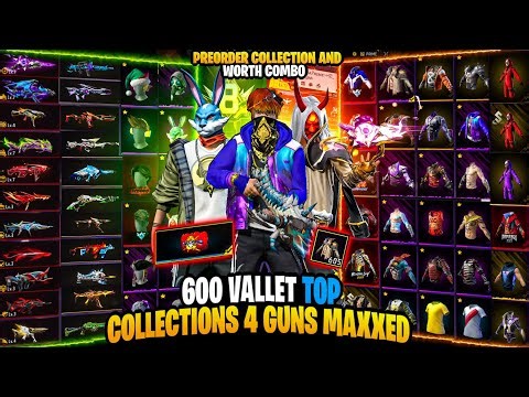 FF BEST AND WORTH COMBO COLLECTIONS ID🥵💥||600 VALLET DRESS WITH TOP GUNS MAXXED❤‍🔥||PRIME LVL 8 ID✅