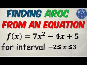 How to Find Average Rate of Change from an EQUATION | [Homework Example] | BHNmath