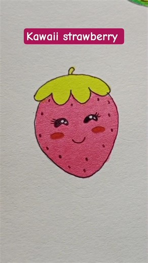 Kawaii strawberry drawing 😊 !! #shorts #ytshorts #SA Art-o-Matic