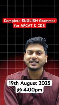 Complete English Grammar for AFCAT & CDS | AFCAT English Marathon