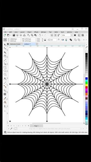 Create a Perfect Spider Web in CorelDRAW| 🕸️ #Shorts #akashvatgfx