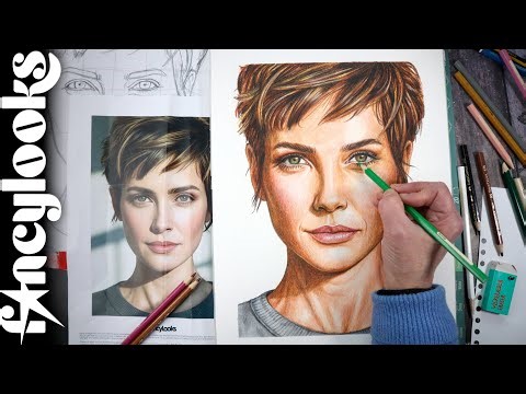 Colorea boceto de una cara con lápices escolares, tutorial detallado