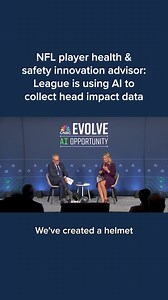 11K views · 38 reactions | Jennifer Langton, advisor on player health & safety innovation for the NFL, explained at the CNBC Evolve: AI Opportunity summit how the league is using AI to collect head impact data during games. | CNBC | Facebook