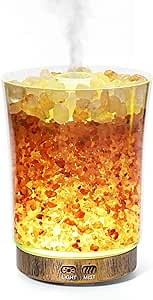 Essential Oil Diffuser, 3-in-1 Aromatheraphy Diffuser & Ultrasonic Humidifier & Himalayan Salt Lamp, 7 Color LED Lights, 2 Adjustable Mist Modes for Home Bedroom Office, Auto Shut-off, 150ML