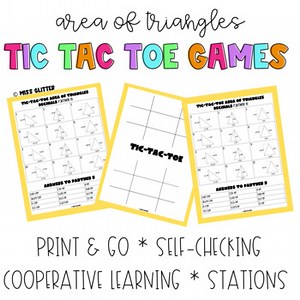 Worksheets for Area of Triangles