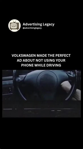Advertising Legacy on Instagram: "This is still one of the smartest ads ever created. On June 5, 2014, at 9:45 PM, Volkswagen ran this spot inside a packed cinema in Hong Kong. The screen showed a calm POV drive… nothing unusual. Then, every single person in the room received a text at the exact same second. Everyone looked down, for just a moment. And the car on screen crashed instantly. A brutal reminder that one second on your phone can change everything. #Volkswagen #EyesOnTheRoad #GeniusAds
