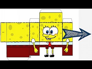How to Make Easy SPONGEBOB SQUAREPANTS Paper Craft Model Step by Step !