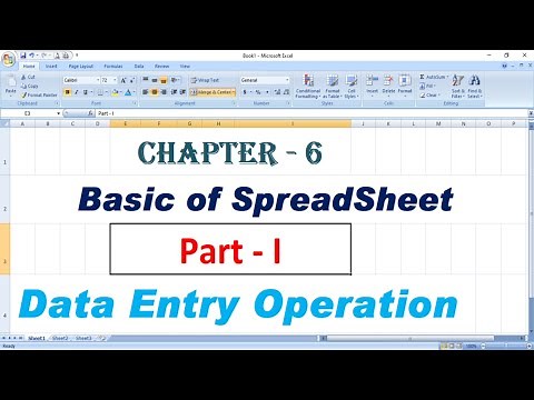 Basic of Spreadsheet | Part 1 | Data Entry Operation | Chapter 6 | Computer Basic |10th & 12th NIOS|