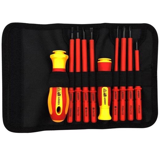 10pcs VDE Insulated Screwdriver Set 500V Magnetic Interchangeable Bites Electrician Tool With Case - Etsy