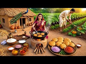 🧅🔥 Miniature Doll Kanda Kachori Cooking ASMR | Tiny Indian Village Kitchen Recipe 🌿🏡