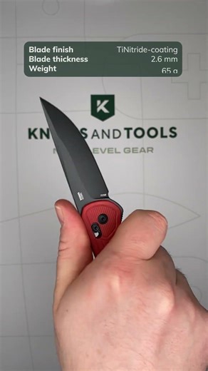 CRKT Sero 7170R Black Titanium Nitride CPM S35VN, Red GRN, pocket knife, Richard Rogers design