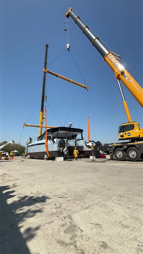 Crane Lifts Boat in Stunning Display