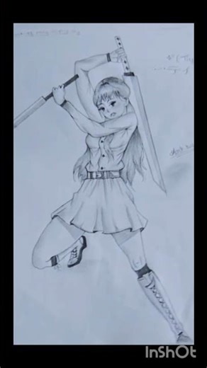 ~✨ Anime girl with katana and knife ~✨ | #art #animeeart #drawing
