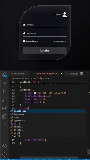 Curved Glassmorphism Login Form UI