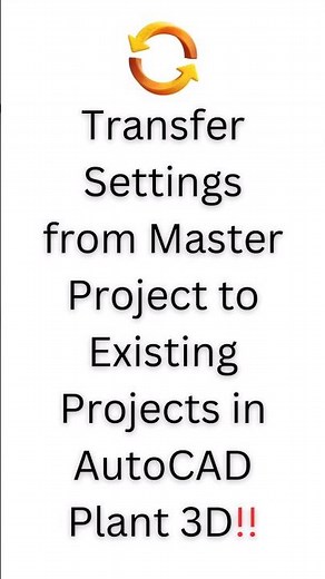 Transfer Project Settings in Plant 3D. #autocad #autodesk #shorts #youtubeshorts