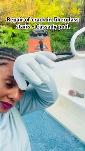 Crack repair on fiberglass pool stairs