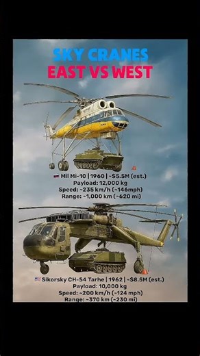 Sky Cranes East vs West 🚁⚖️ | [part 1 ] 🇷🇺Mil Mi-10 vs 🇺🇲CH-54 Tarhe Comparison