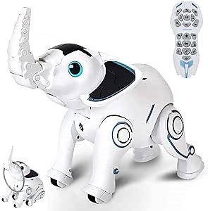 Remote Control Robot Elephant Toy, RC Robotic Toys Singing Dancing Interactive Children Toy Early Educational Imitates Animals for Boys and Girls, Ages 3 and Up,Christmas Gifts for Kids