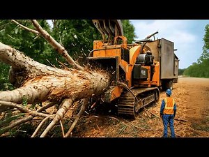 Dangerous Tree Shredder and Wood Chipper crushing machines | Monster Stump Removal Excavator #78