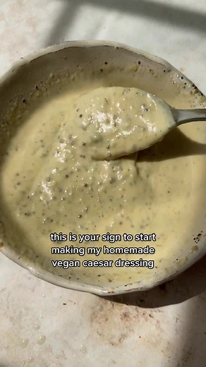Homemade Vegan Tahini Caesar Salad Dressing Recipe