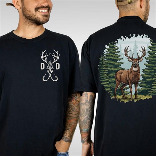 Dad Deer Shirt, Rustic Outdoors Dad T Shirt, Hunting Fishing Dad Tee, Woodland Deer Graphic Shirt, Comfort Colors 1717 - Etsy