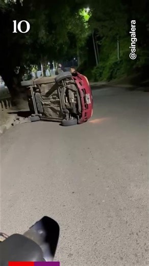 Así fue el vuelco del auto en la subida del club Náutico