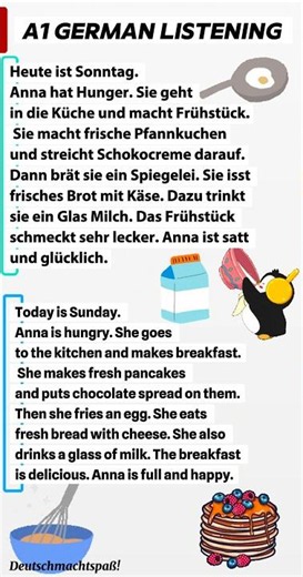 Easy A1 German listening practice for beginners
