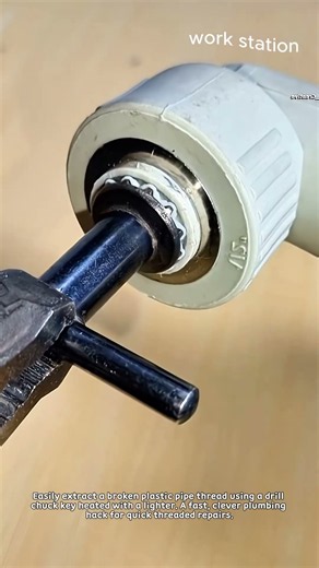 Brilliant Hack to Remove a Broken Threaded Pipe Fitting #worker #process #plumbing #diy #tips