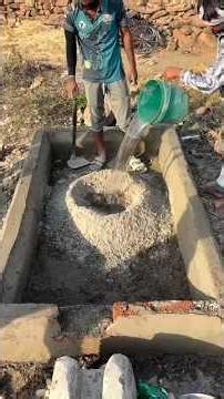 A drinking place was made for the animals using cement and iron🐄 #helpingforanimals #viral