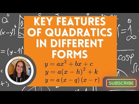 Finding Key Features of Quadratics from Different Forms (Standard, Vertex & Factored Form)