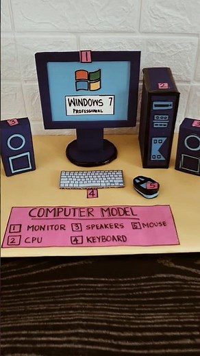 Computer Model for School Project | Easy Working Model🖥️#shorts #computerknowledge #diy #diyprojects