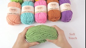 4-Pack Milk Cotton Crochet Yarn 200g (440 Yards), 4-ply Soft Milk Cotton Thread Yarn Doll Crochet Yarn (08 Purple)