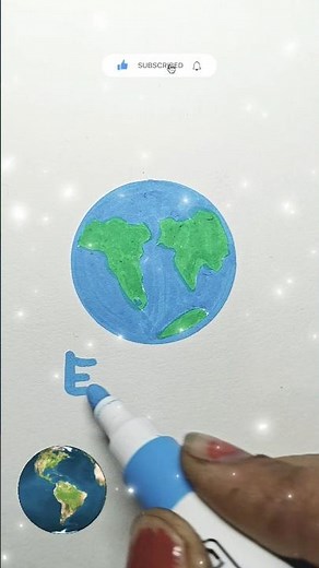 How To Draw Planet Earth #drawing #art #earth #kids #shorts #ytshorts #kidsart