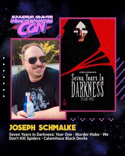 ✏️ GUEST ANNOUNCEMENT ✏️ Comic creator Joseph Schmalke—best known for Seven Years in Darkness, Murder Hobo, We Don't Kill Spiders, and more—is coming to Awesome Con in March! 🎟️ Buy badges >> awesome-con.com/badges ⭐ View Guests >> awesome-con.com/guest | Awesome Con