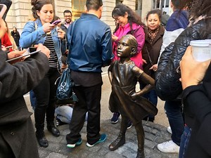 International Women's Day: New Statue Of Girl Installed Facing Wall Street Bull