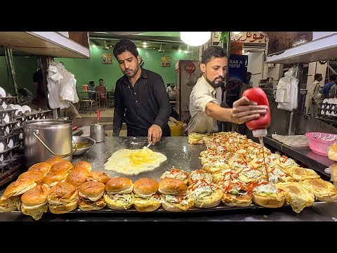 Special Egg Shami Burger | Famous Double Anda Bun Kabab | Street Food of Karachi Pakistan