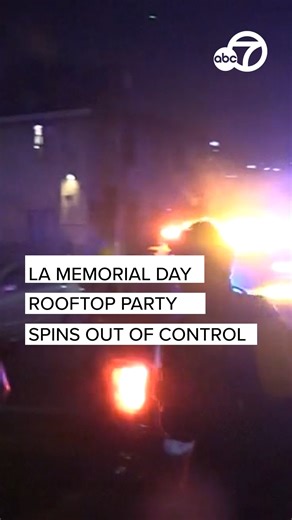 8.4K views · 60 reactions | Police in downtown LA are investigating an unpermitted rooftop party at an abandoned building that got out of control, leading to businesses and public transit trains being vandalized. The party had a crowd of more than 1,000 people attending. | ABC7 News | Facebook