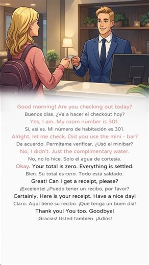 Inglés para el Check-Out del Hotel: ¡Conversación Real! #englishConversation #dailyEnglish
