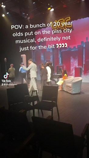 Urinetown open April 8th. Be there or be Piss. More info at DramaTech.org/events #urinetown #peeonthefloor #usethecorridor